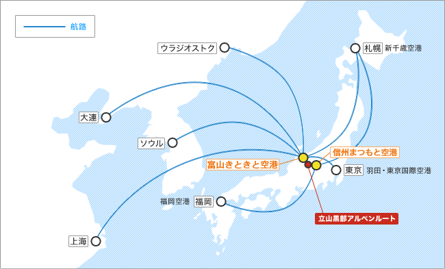 飛行機アクセスマップ