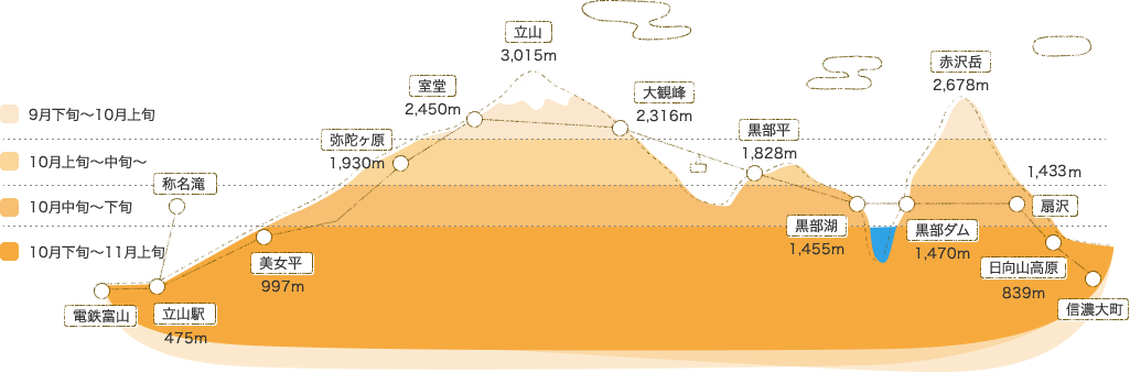 秋 紅葉の季節 四季を楽しむ 楽しみ方ナビゲート 立山黒部アルペンルート